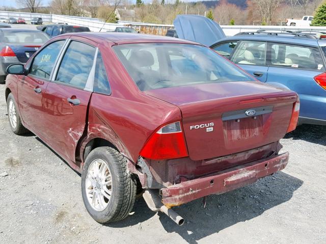 1FAHP34N27W208772 - 2007 FORD FOCUS ZX4 BURGUNDY photo 3