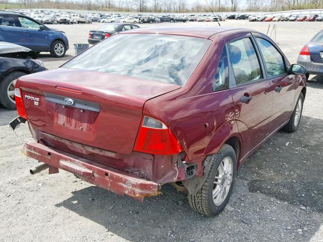 1FAHP34N27W208772 - 2007 FORD FOCUS ZX4 BURGUNDY photo 4