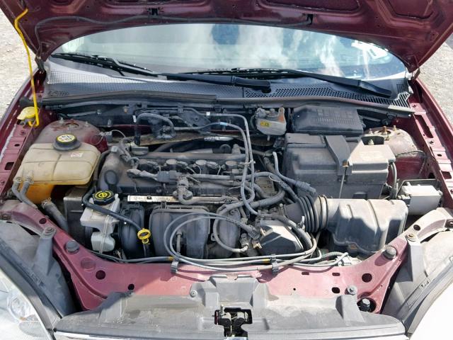 1FAHP34N27W208772 - 2007 FORD FOCUS ZX4 BURGUNDY photo 7