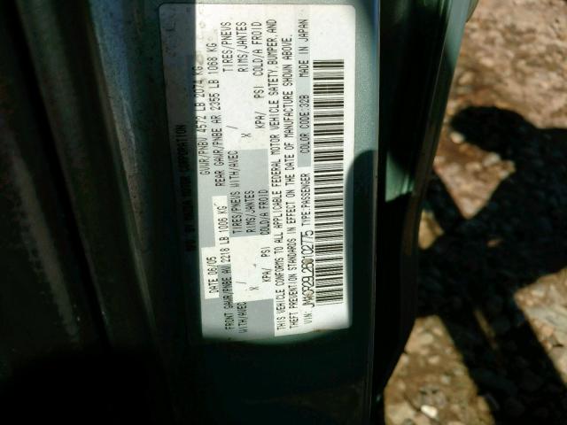 JM1CR29L260102775 - 2006 MAZDA 5 GREEN photo 10