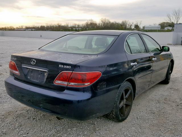 JTHBA30G855069306 - 2005 LEXUS ES 330 BLUE photo 4