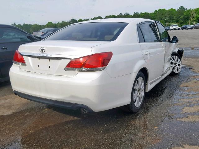 4T1BK3DB3BU374366 - 2011 TOYOTA AVALON BAS WHITE photo 4