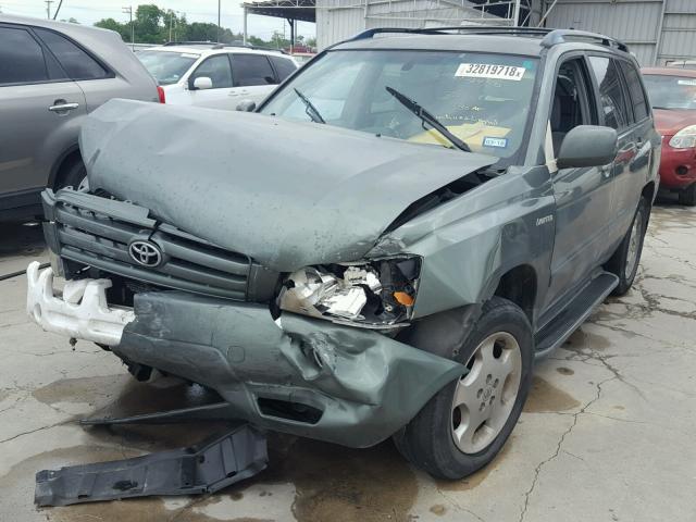 JTEDP21A350090182 - 2005 TOYOTA HIGHLANDER GREEN photo 2