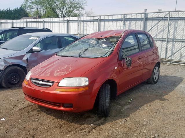 KL1TD66626B635676 - 2006 CHEVROLET AVEO BASE Қызыл фото 2
