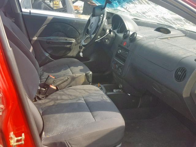 KL1TD66626B635676 - 2006 CHEVROLET AVEO BASE Қызыл фото 5