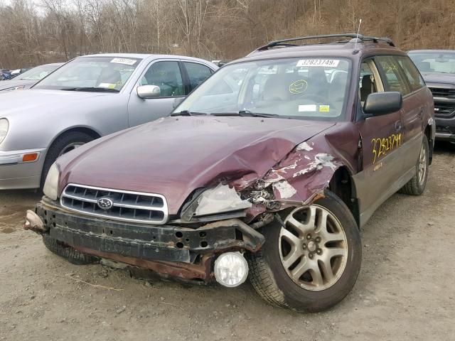 4S3BH6754Y7615188 - 2000 SUBARU LEGACY OUT MAROON photo 2