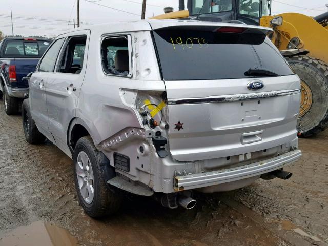 1FM5K8B83EGB11623 - 2014 FORD EXPLORER SILVER photo 3