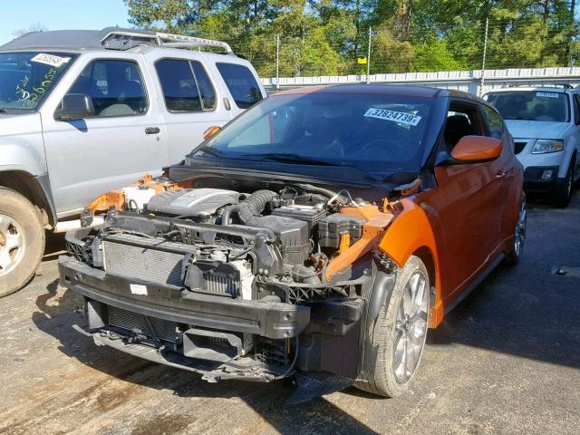 KMHTC6AEXEU193514 - 2014 HYUNDAI VELOSTER T ORANGE photo 2