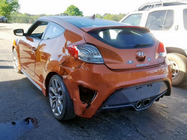 KMHTC6AEXEU193514 - 2014 HYUNDAI VELOSTER T ORANGE photo 3