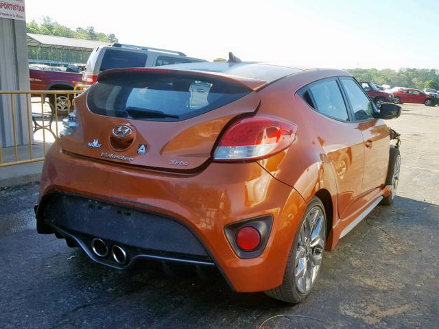 KMHTC6AEXEU193514 - 2014 HYUNDAI VELOSTER T ORANGE photo 4