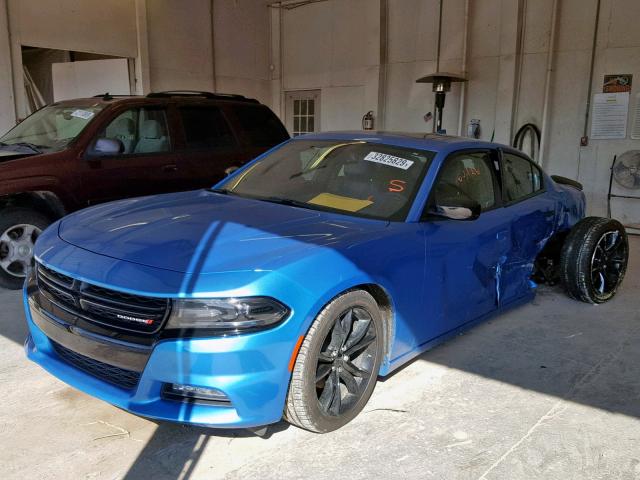 2C3CDXHG4GH233434 - 2016 DODGE CHARGER SX BLUE photo 2