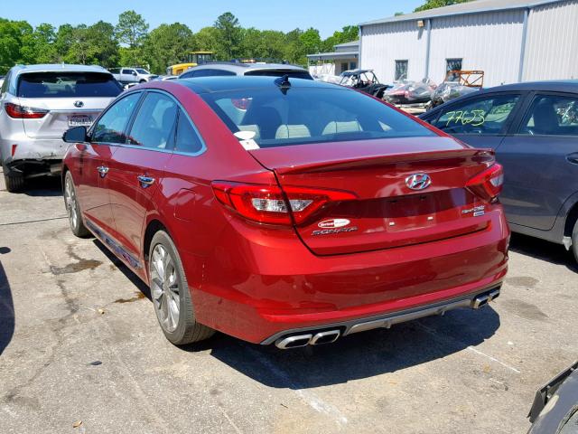 5NPE34AB2FH175351 - 2015 HYUNDAI SONATA SPO RED photo 3