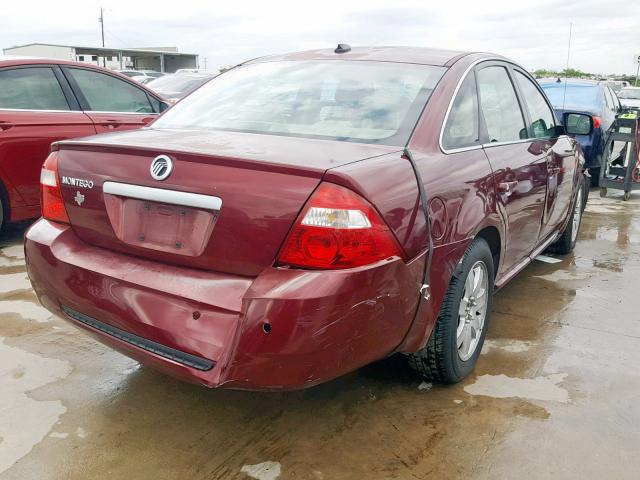 1MEHM40137G607050 - 2007 MERCURY MONTEGO LU BURGUNDY photo 4