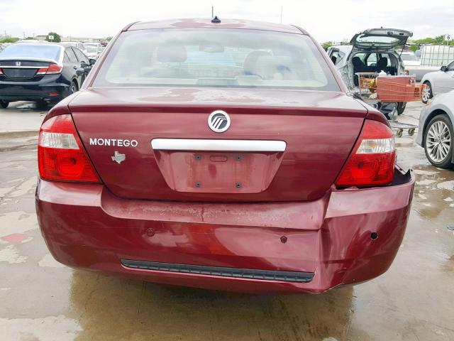 1MEHM40137G607050 - 2007 MERCURY MONTEGO LU BURGUNDY photo 9