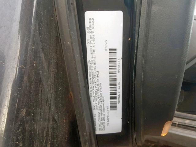 4S4BP61C457384911 - 2005 SUBARU LEGACY OUT BLACK photo 10