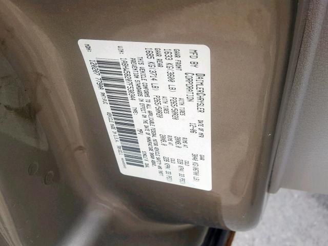 1A8HW58207F530344 - 2007 CHRYSLER ASPEN LIMI BROWN photo 10