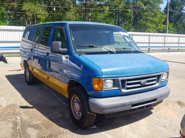 1FTRE14W16HA49716 - 2006 FORD ECONOLINE BLUE photo 1