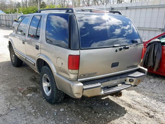 1GNCS13W5Y2186204 - 2000 CHEVROLET BLAZER BEIGE photo 3