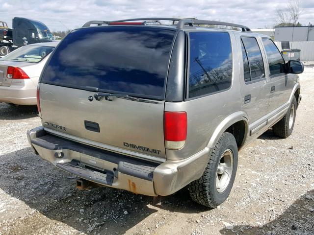 1GNCS13W5Y2186204 - 2000 CHEVROLET BLAZER BEIGE photo 4