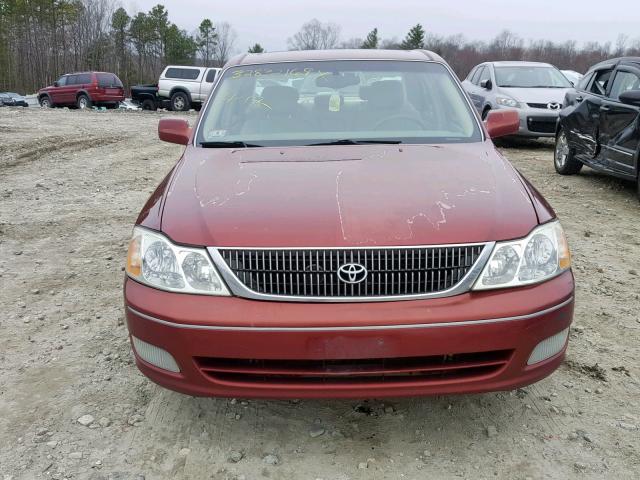 4T1BF28B12U211434 - 2002 TOYOTA AVALON XL RED photo 9