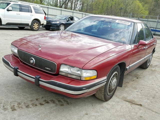 1G4HP53L7NH556313 - 1992 BUICK LESABRE CU MAROON photo 2