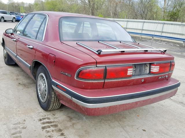 1G4HP53L7NH556313 - 1992 BUICK LESABRE CU MAROON photo 3