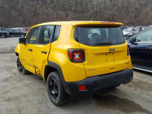 ZACCJBAB6JPH94472 - 2018 JEEP RENEGADE S YELLOW photo 3