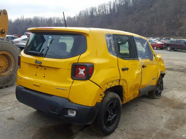 ZACCJBAB6JPH94472 - 2018 JEEP RENEGADE S YELLOW photo 4