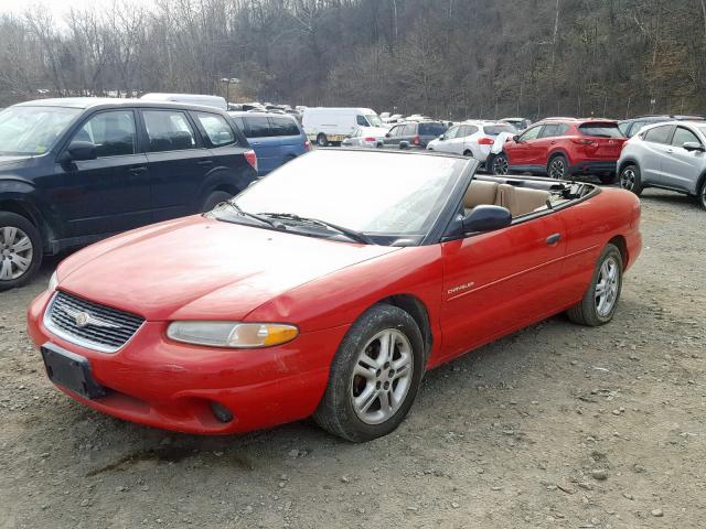 3C3EL45H1XT578564 - 1999 CHRYSLER SEBRING JX RED photo 2