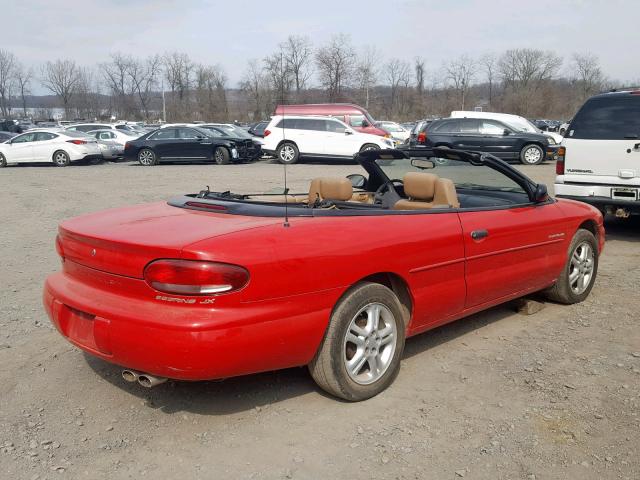 3C3EL45H1XT578564 - 1999 CHRYSLER SEBRING JX RED photo 4