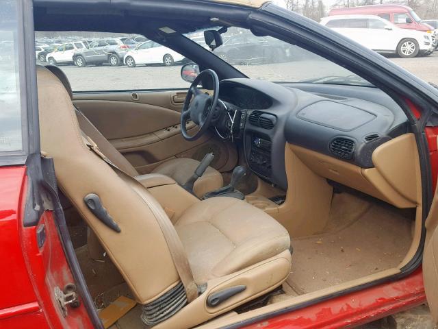 3C3EL45H1XT578564 - 1999 CHRYSLER SEBRING JX RED photo 5