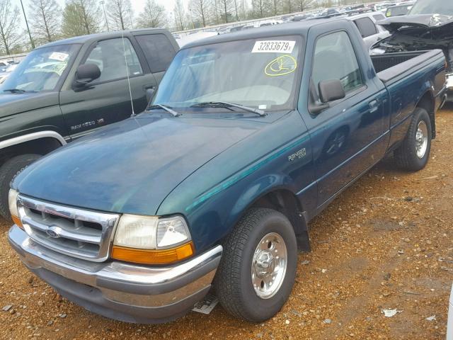 1FTYR10C1WUB83399 - 1998 FORD RANGER GREEN photo 2