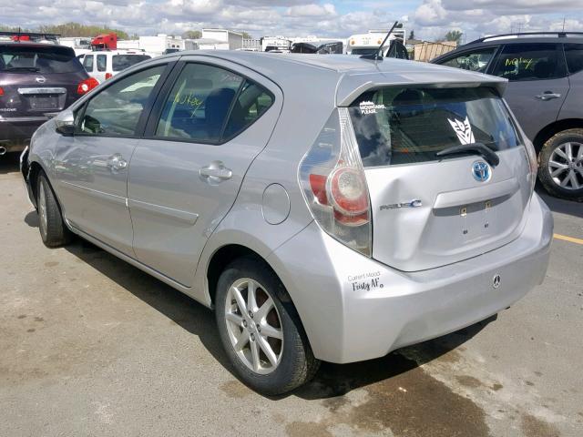 JTDKDTB34C1517418 - 2012 TOYOTA PRIUS C SILVER photo 3