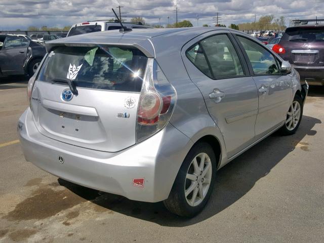 JTDKDTB34C1517418 - 2012 TOYOTA PRIUS C SILVER photo 4