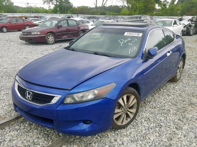 1HGCS12808A009756 - 2008 HONDA ACCORD EXL BLUE photo 2