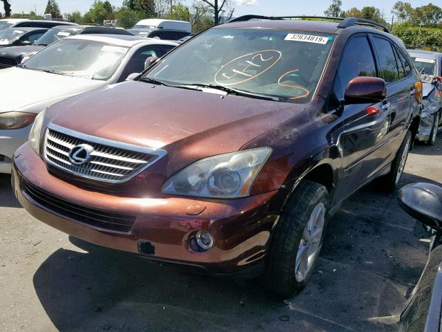 JTJHW31U582048370 - 2008 LEXUS RX 400H MAROON photo 2