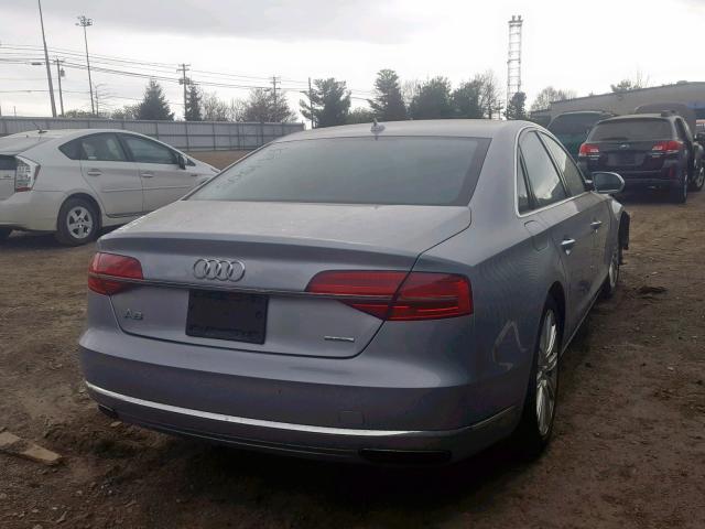 WAUJGAFD3FN021787 - 2015 AUDI A8 QUATTRO GRAY photo 4