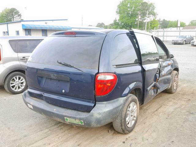 1D4GP25B16B738843 - 2006 DODGE CARAVAN SE BLUE photo 4