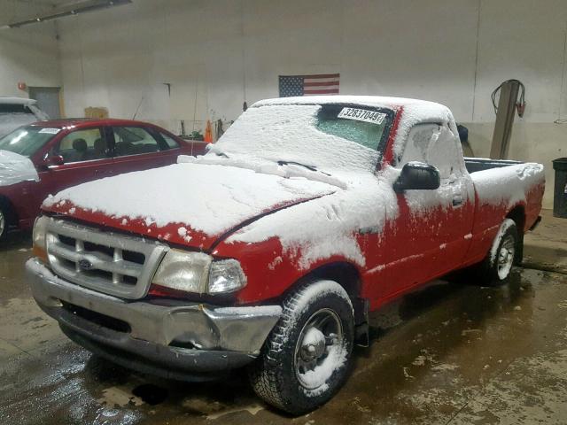 1FTYR10C0YPA20941 - 2000 FORD RANGER RED photo 2