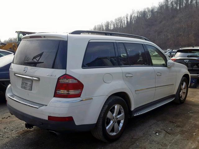 4JGBF71E77A125278 - 2007 MERCEDES-BENZ GL 450 4MA WHITE photo 4