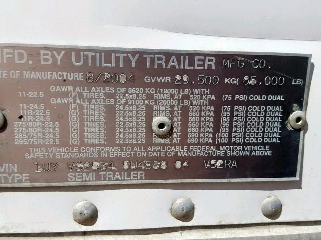 1UYVS25345U458804 - 2005 UTILITY TRAILER Ağ foto 10