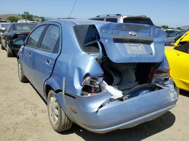 KL1TD52675B390680 - 2005 CHEVROLET AVEO BASE Mavi foto 3