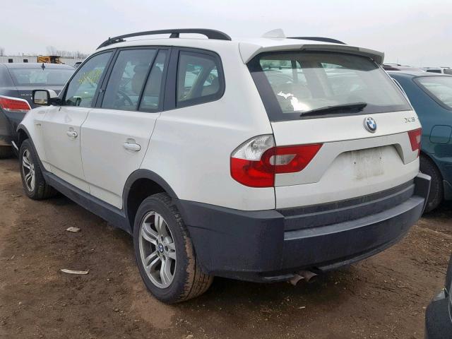 WBXPA93435WD06392 - 2005 BMW X3 3.0I WHITE photo 3