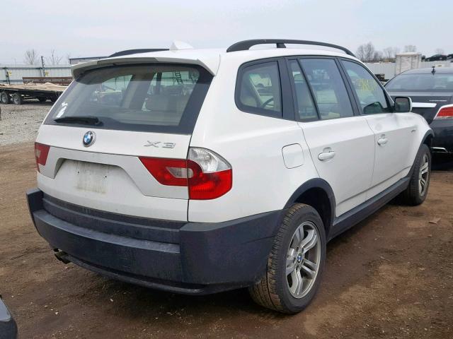 WBXPA93435WD06392 - 2005 BMW X3 3.0I WHITE photo 4