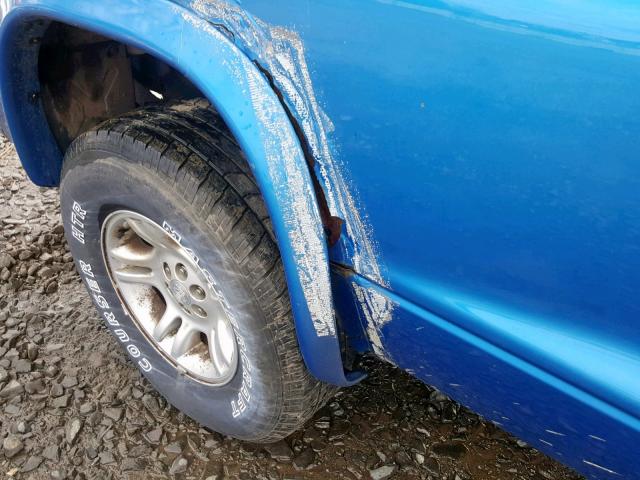 1B7GG22N91S206969 - 2001 DODGE DAKOTA BLUE photo 9