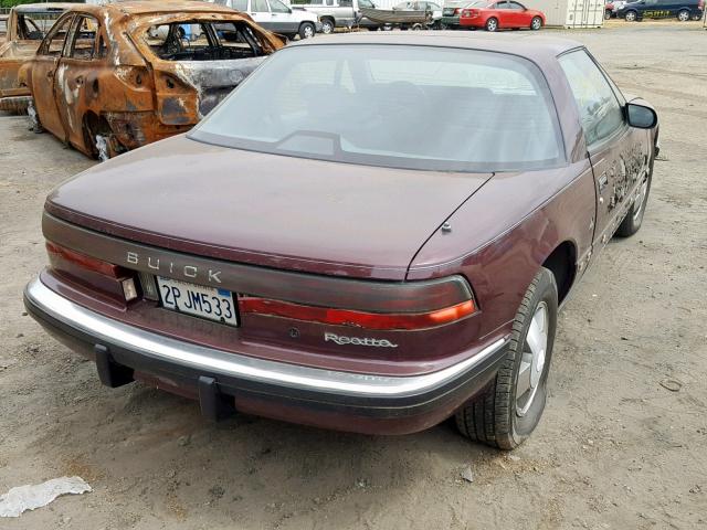 1G4EC11C0KB906227 - 1989 BUICK REATTA BURGUNDY photo 4