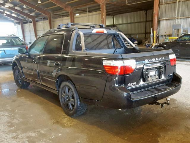 4S4BT63C265106837 - 2006 SUBARU BAJA TURBO BLACK photo 3