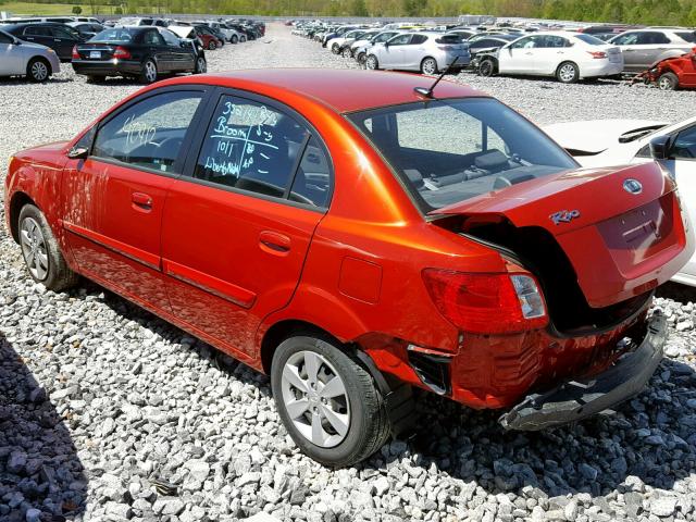 KNADH4A39A6662701 - 2010 KIA RIO LX ORANGE photo 3