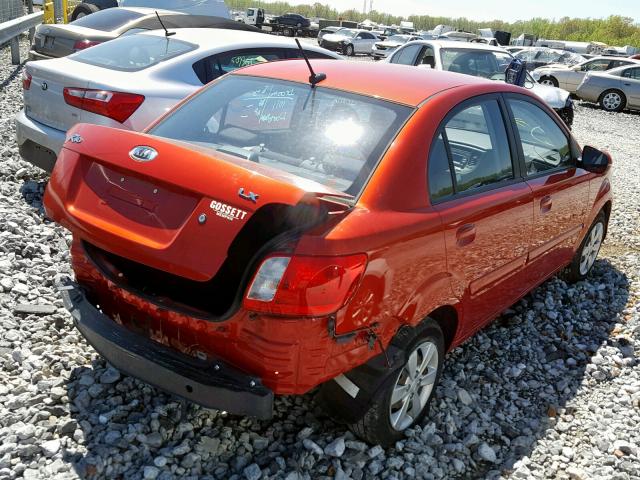 KNADH4A39A6662701 - 2010 KIA RIO LX ORANGE photo 4