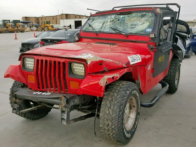 2J4FY29S2MJ136296 - 1991 JEEP WRANGLER / RED photo 2